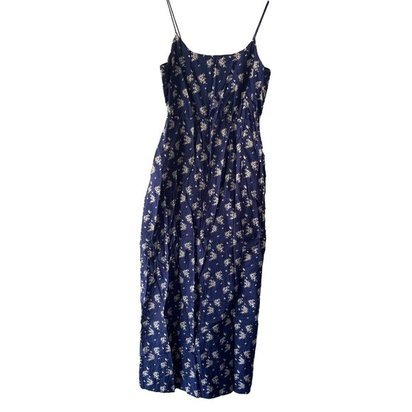 J. CREW Womens Dress Maxi Spaghetti Strap Lined Cotton Blue White, size 10 - Picture 1 of 6